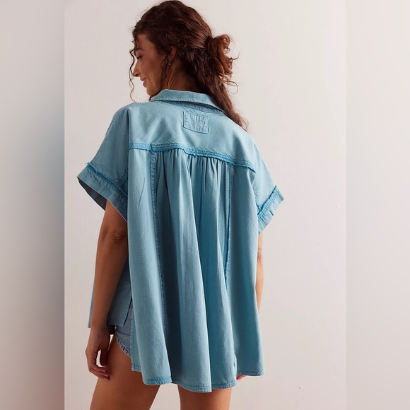 🚨FLASH SALE!🚨✨NEW!✨Free People We The Free Classic Shirt - Picture 2 of 8